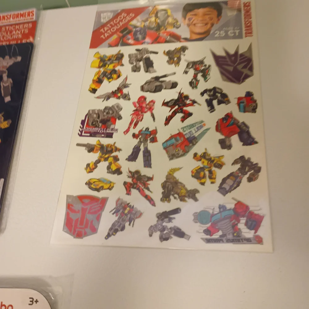 4 pieces Transformers Fold & Go Picture Toy Set Stickers Tattoos